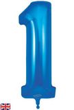 Oaktree 34inch Number 1 New Blue - Foil Balloons